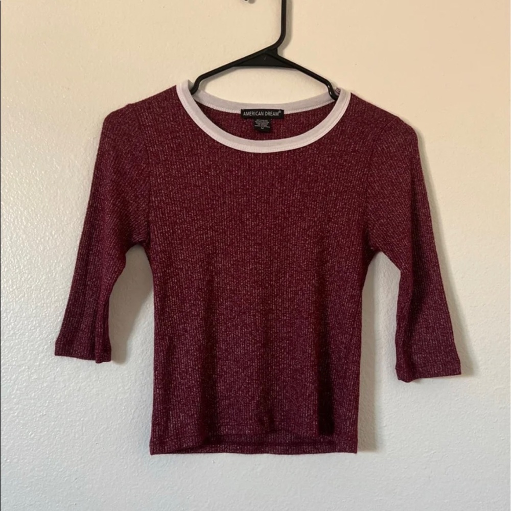 Burgundy Ribbed Crop Top